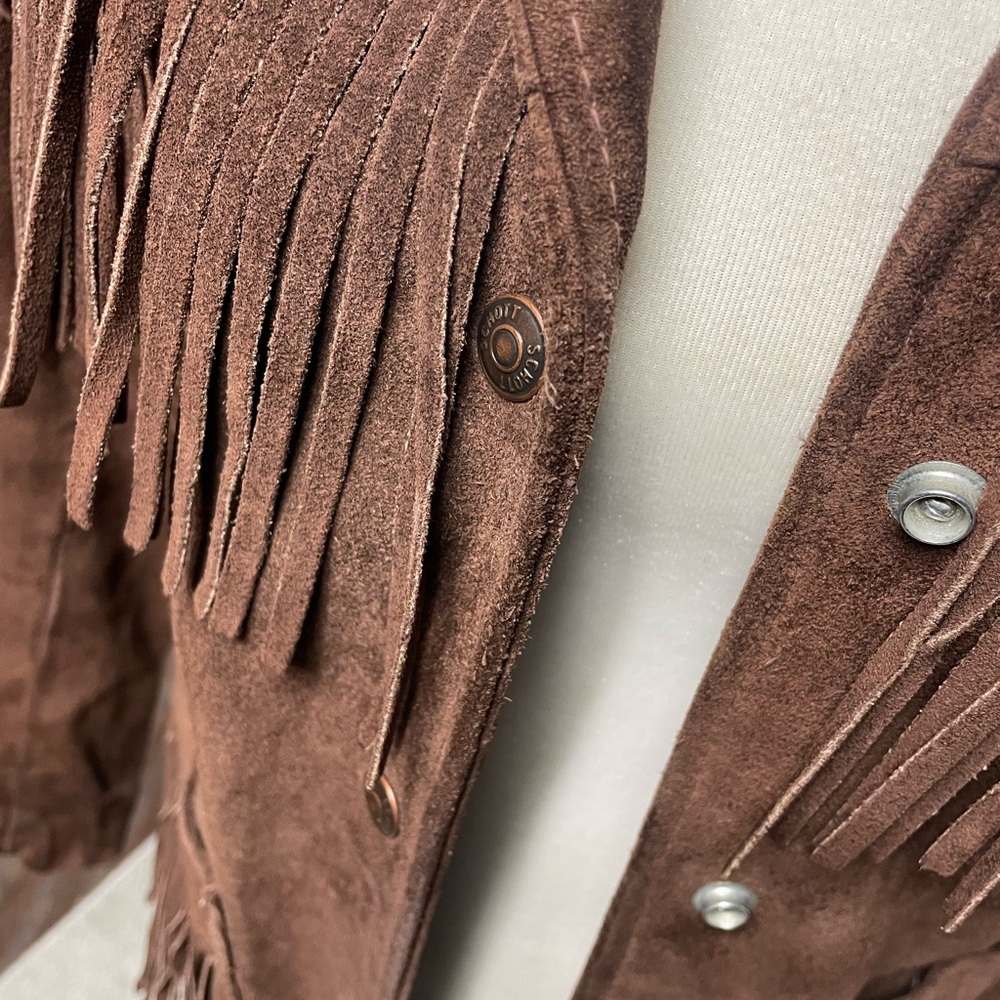 Vintage Schott NYC Tan Suede Fringe Blazer - Picture 4 of 9